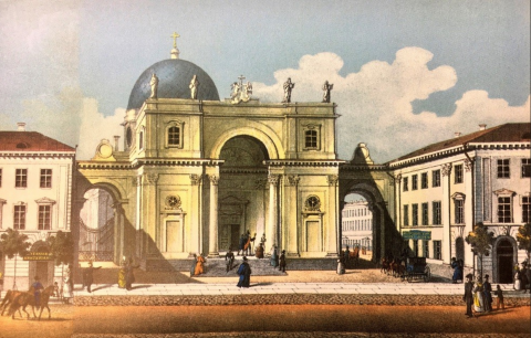 Kościół św. Katarzyny rycina XIX w.